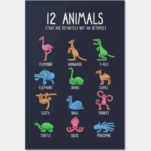12 Animals (That are Definitely Not an Octopus) Posters and Art